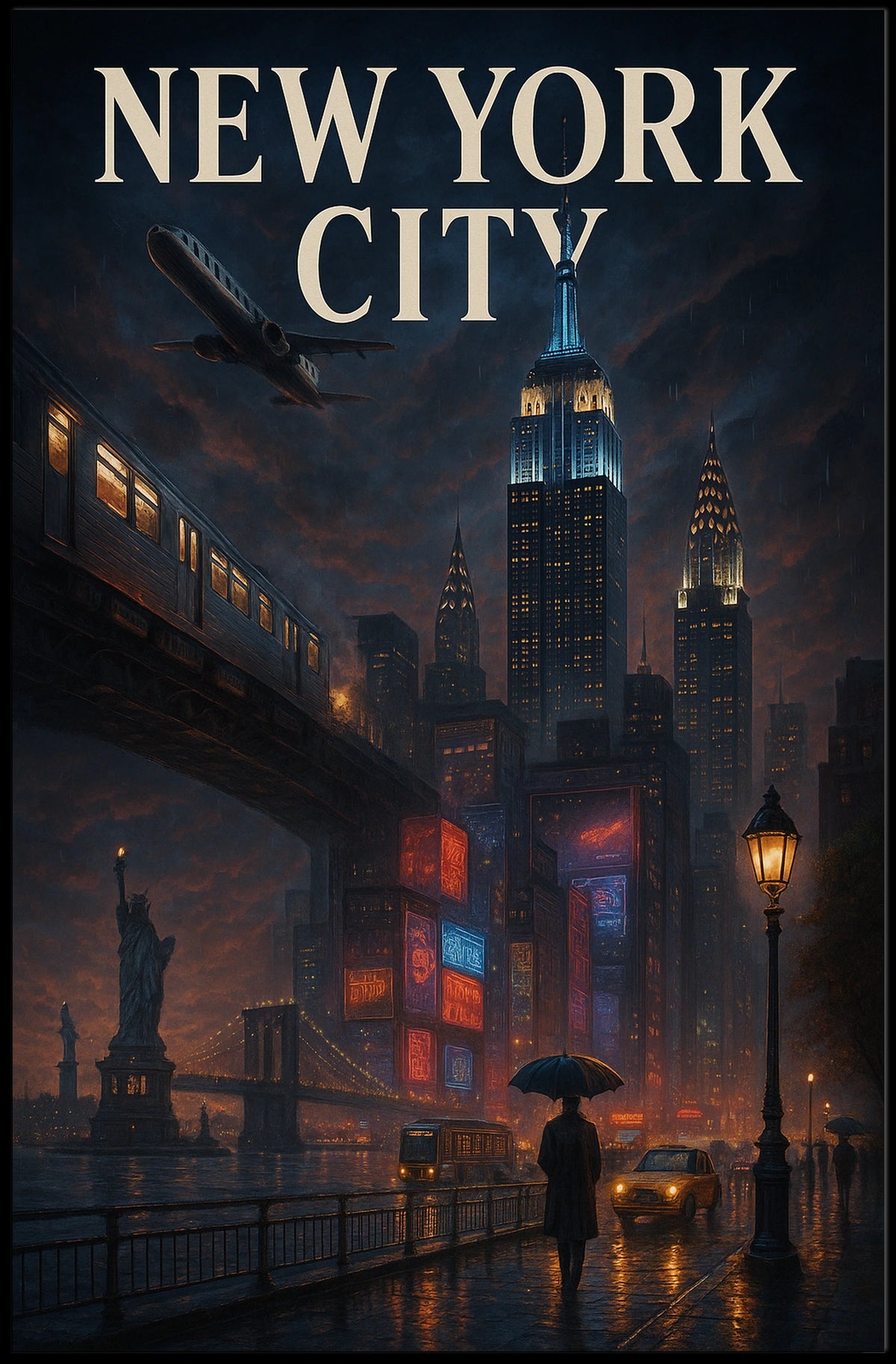 New York City Nightscape Poster
