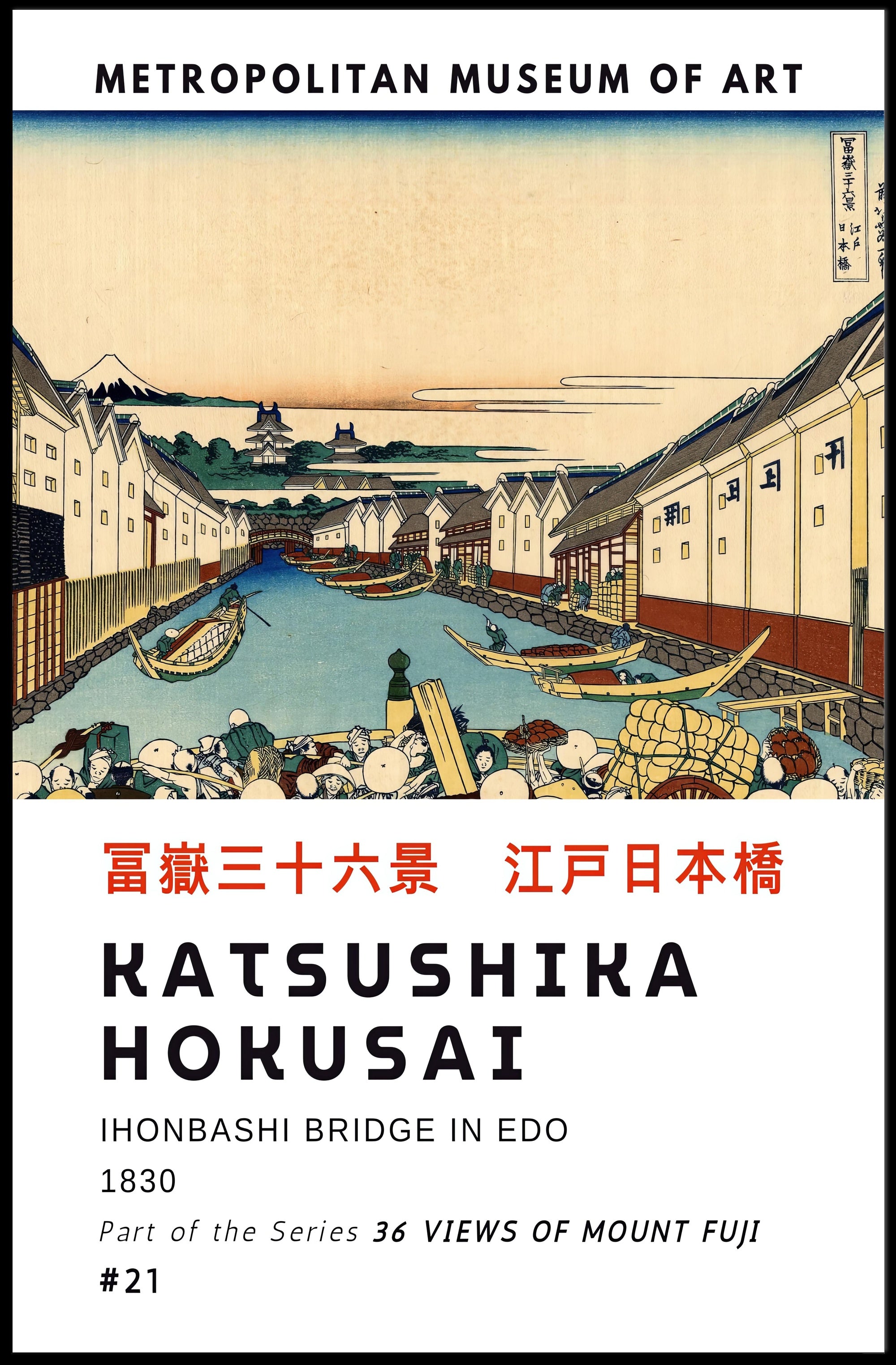 Katsushika Hokusai Ihonbashi Bridge in Edo Poster