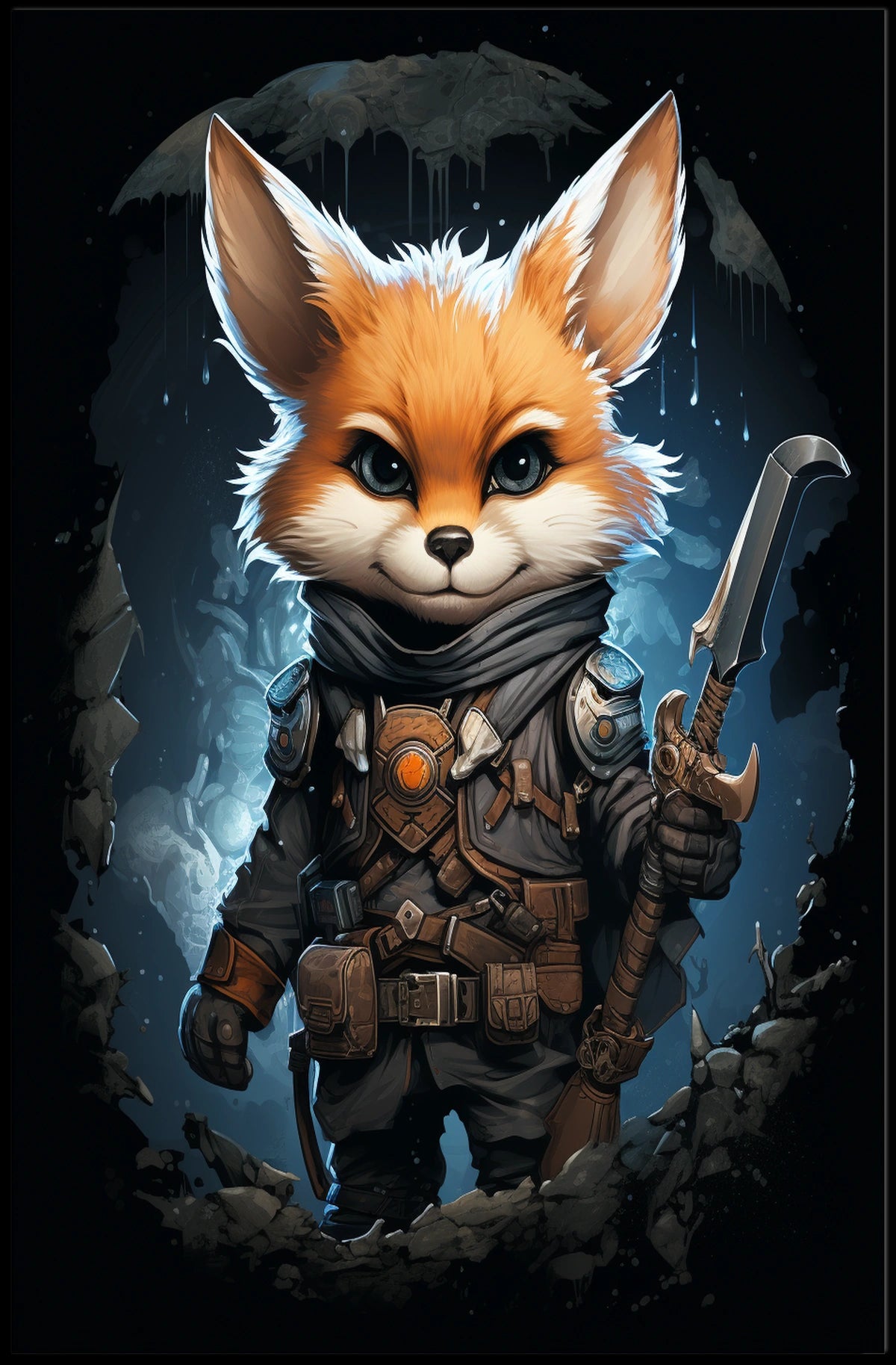 Adventurous Fox Warrior Poster