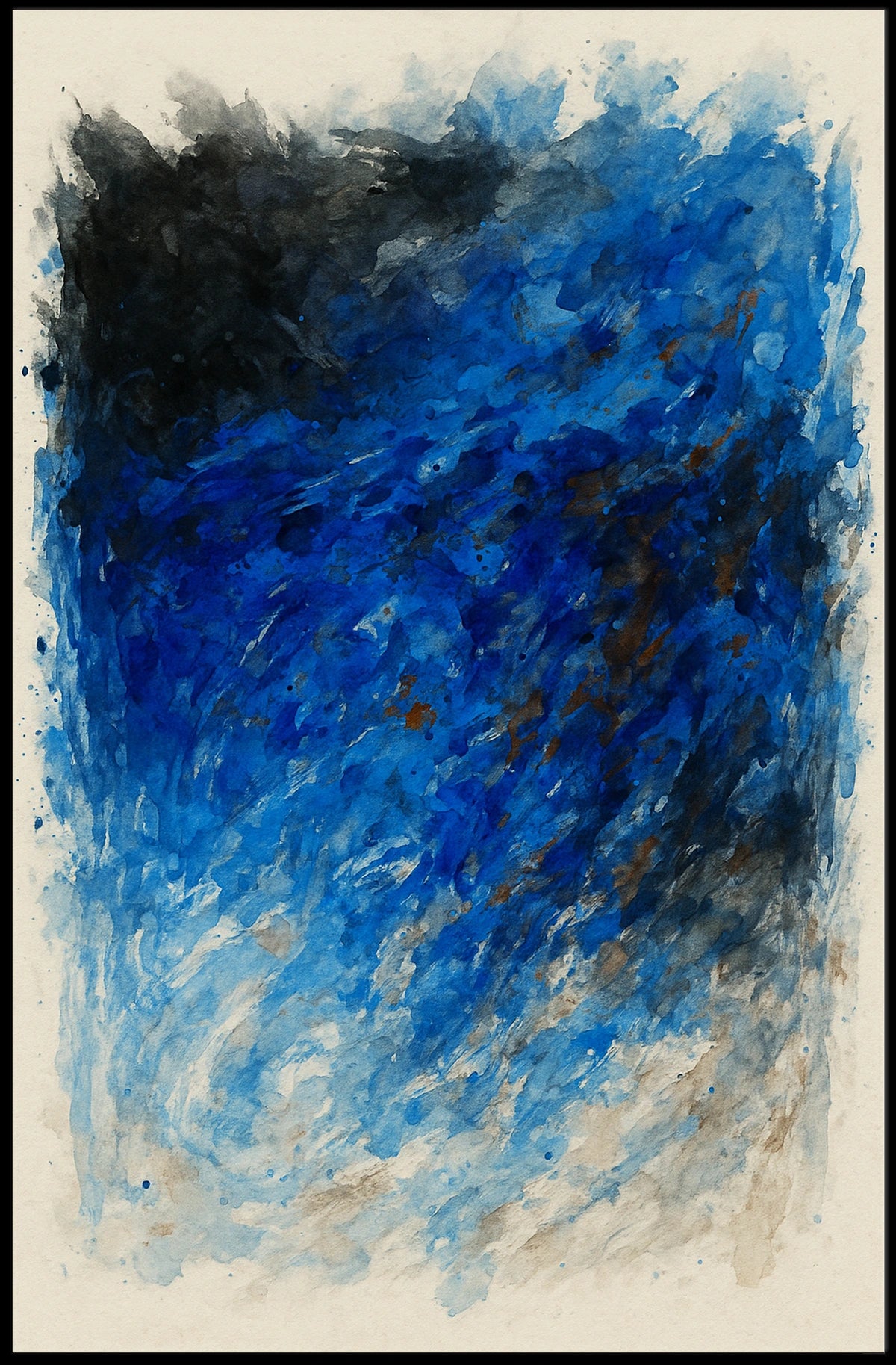 Abstract Blue Swirl Abstract Poster