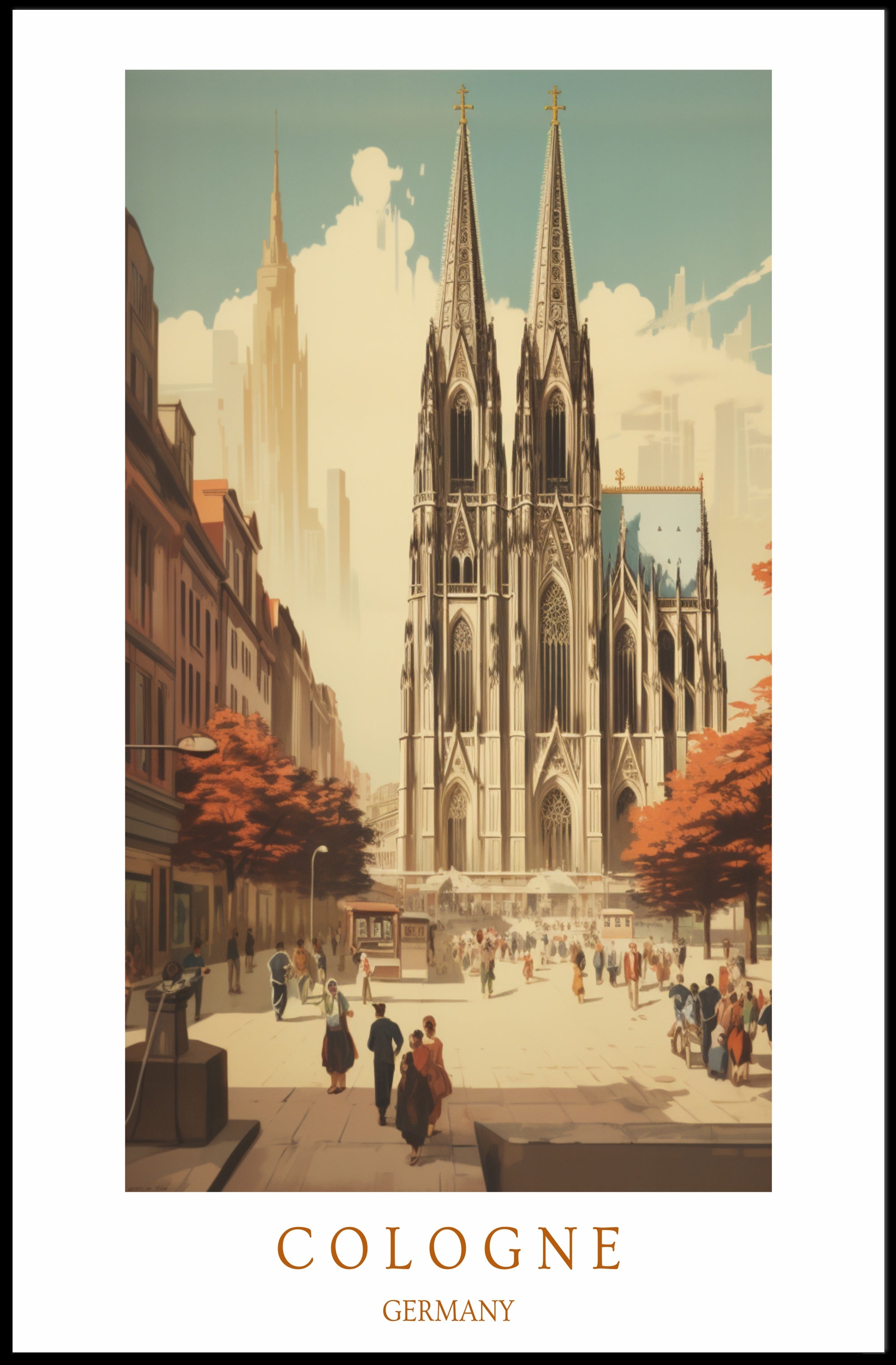 Cologne Cathedral in Autumn Poster PosterGoat