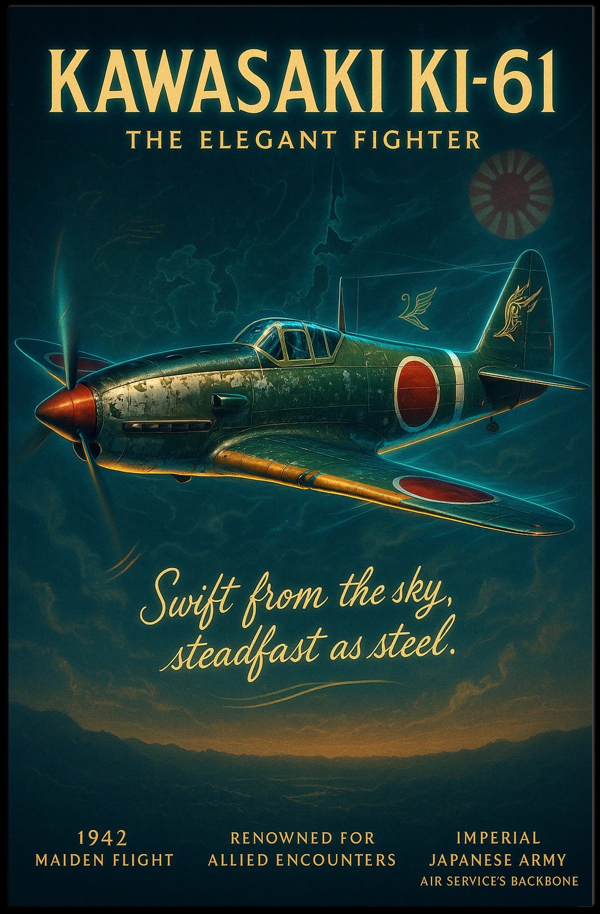 Kawasaki Ki-61 The Elegant Fighter Poster