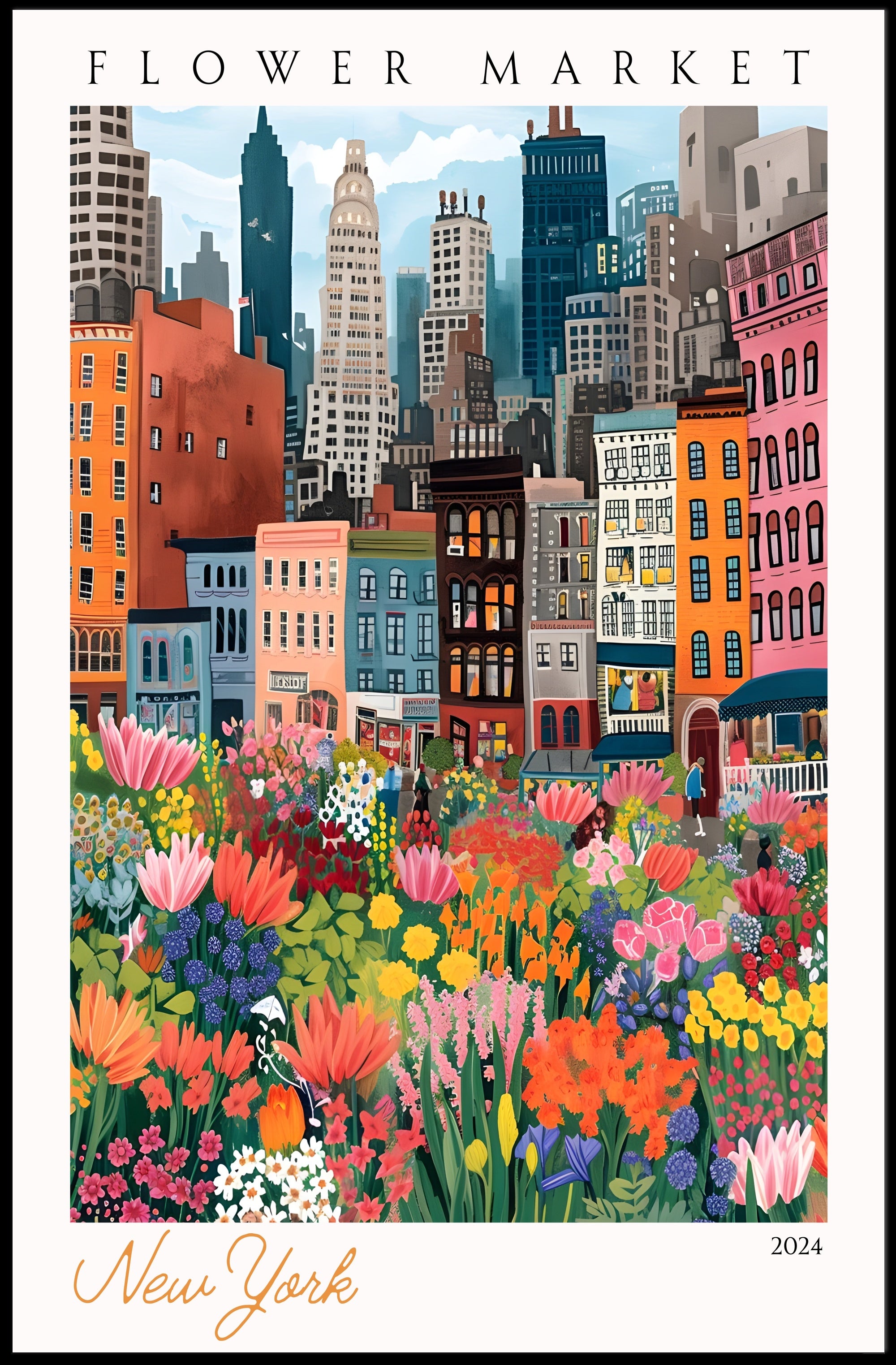 Vibrant City Blooms Poster PosterGoat