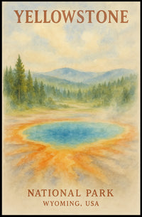 Yellowstone National Park Majestic Scenic Home Decor Poster
