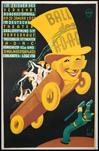 Vintage A-D-A-C Costume Ball Art Print Decor