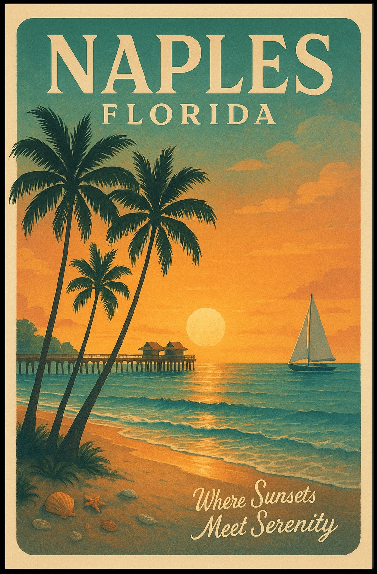 Naples, Florida Where Sunsets Meet Serenity Poster