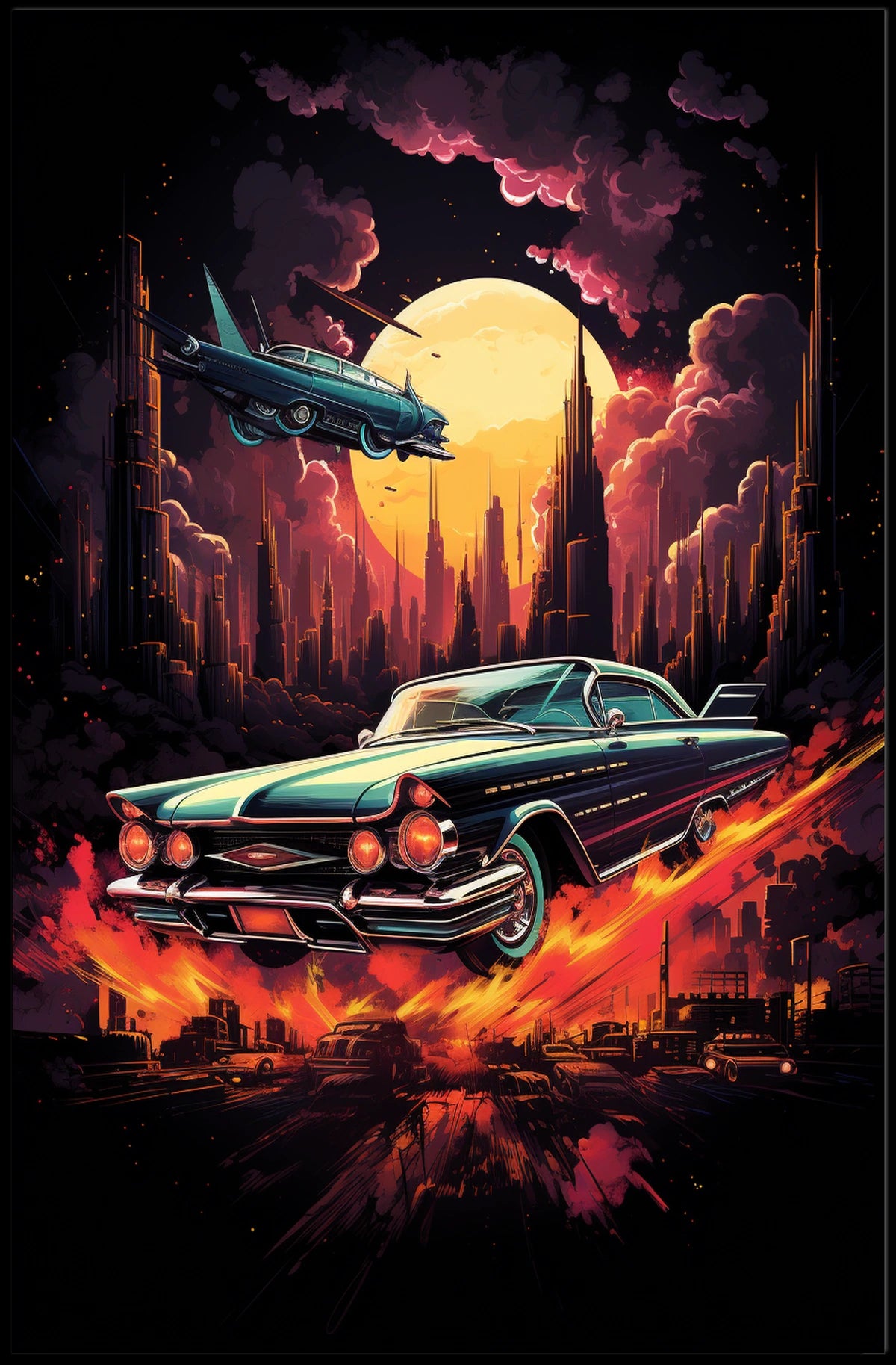 Retro Futurism In Motion Retro Poster