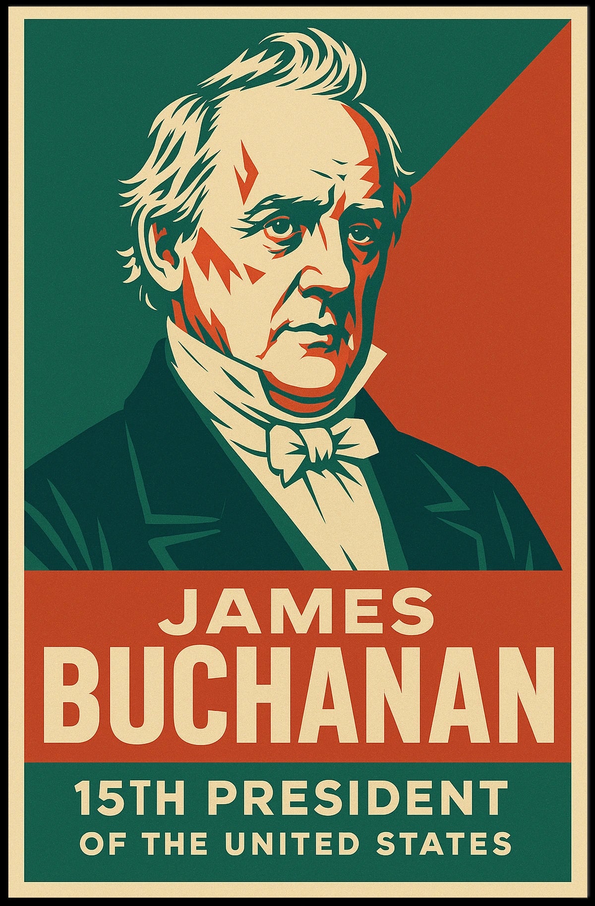 James Buchanan 15th President Patriotic Oil Painting Poster
