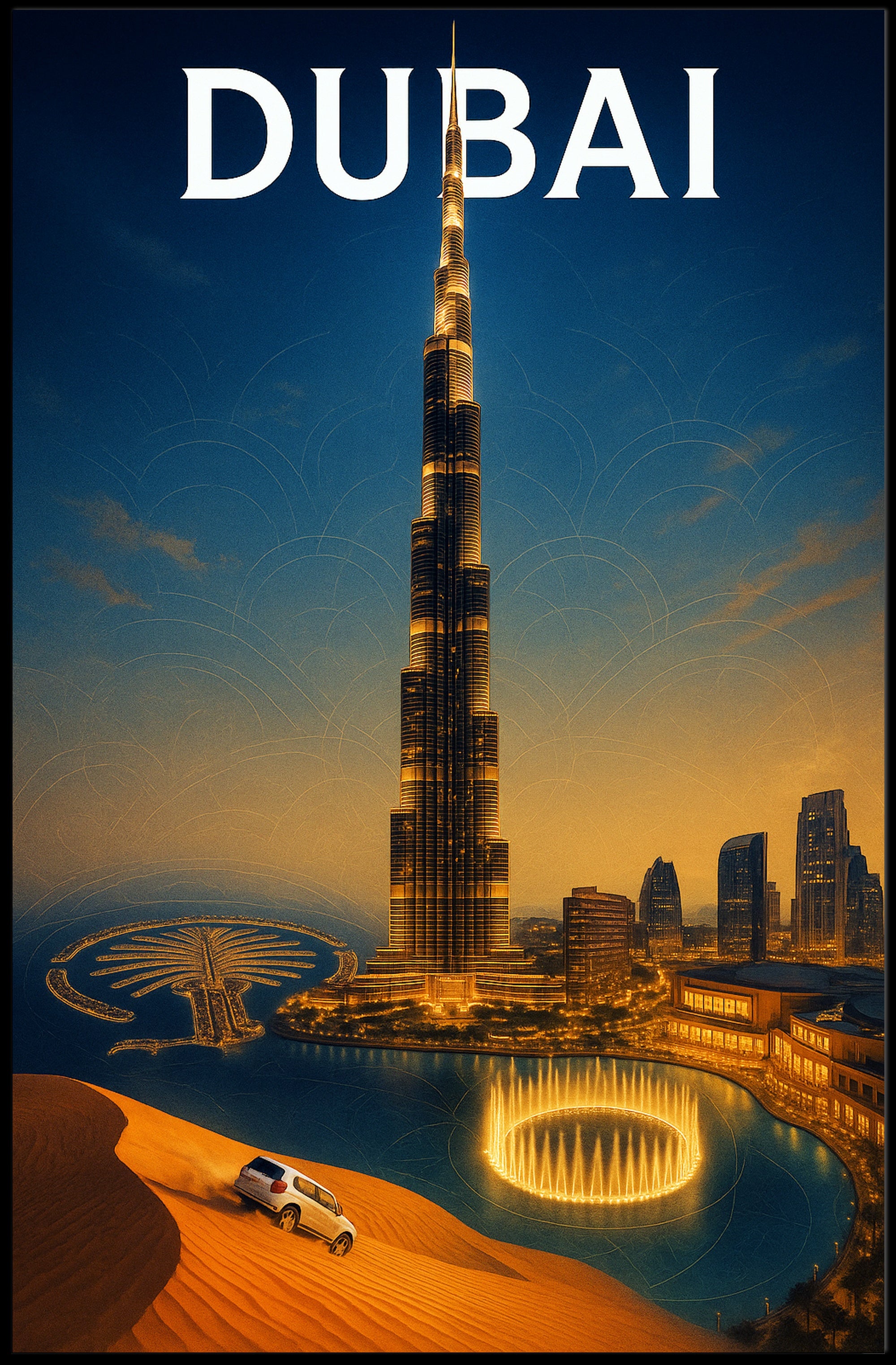 Dubai Skyline Poster