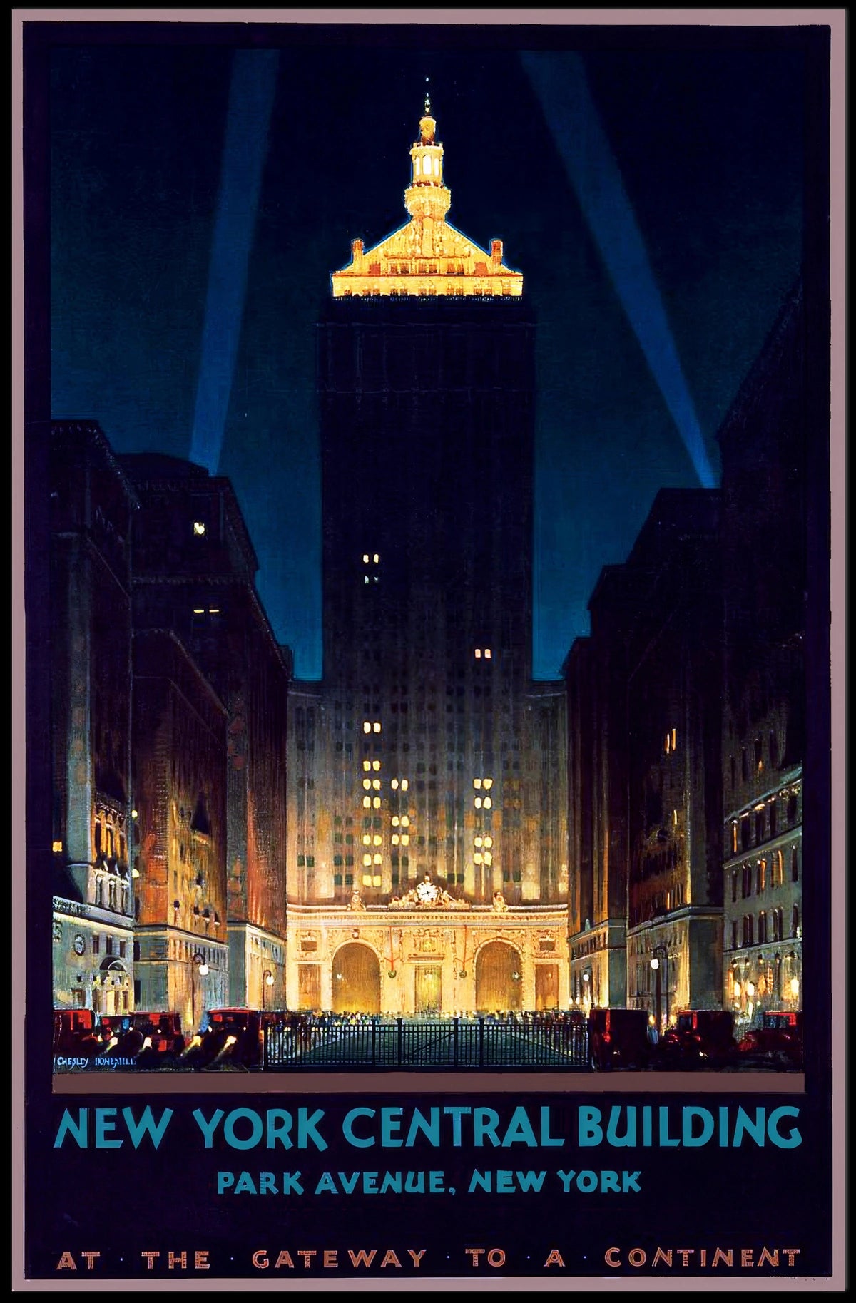 New York Central Building NYC Poster Vintage Wall Art