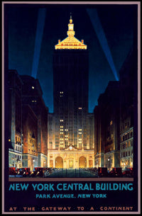 New York Central Building NYC Poster Vintage Wall Art