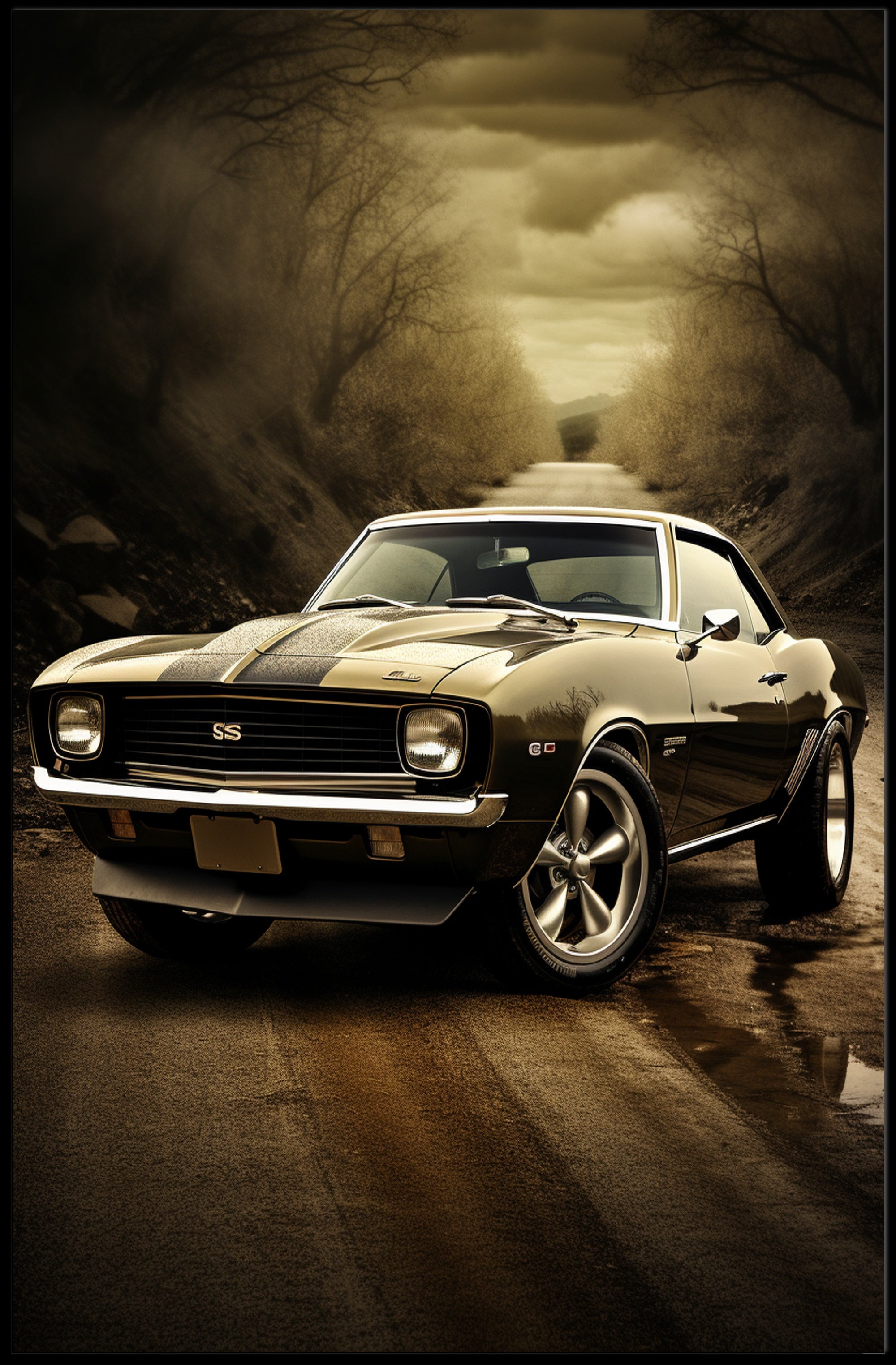 Classic Muscle on the Open Road Poster PosterGoat
