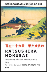 Katsushika Hokusai The Inume Pass in Kai Province Poster
