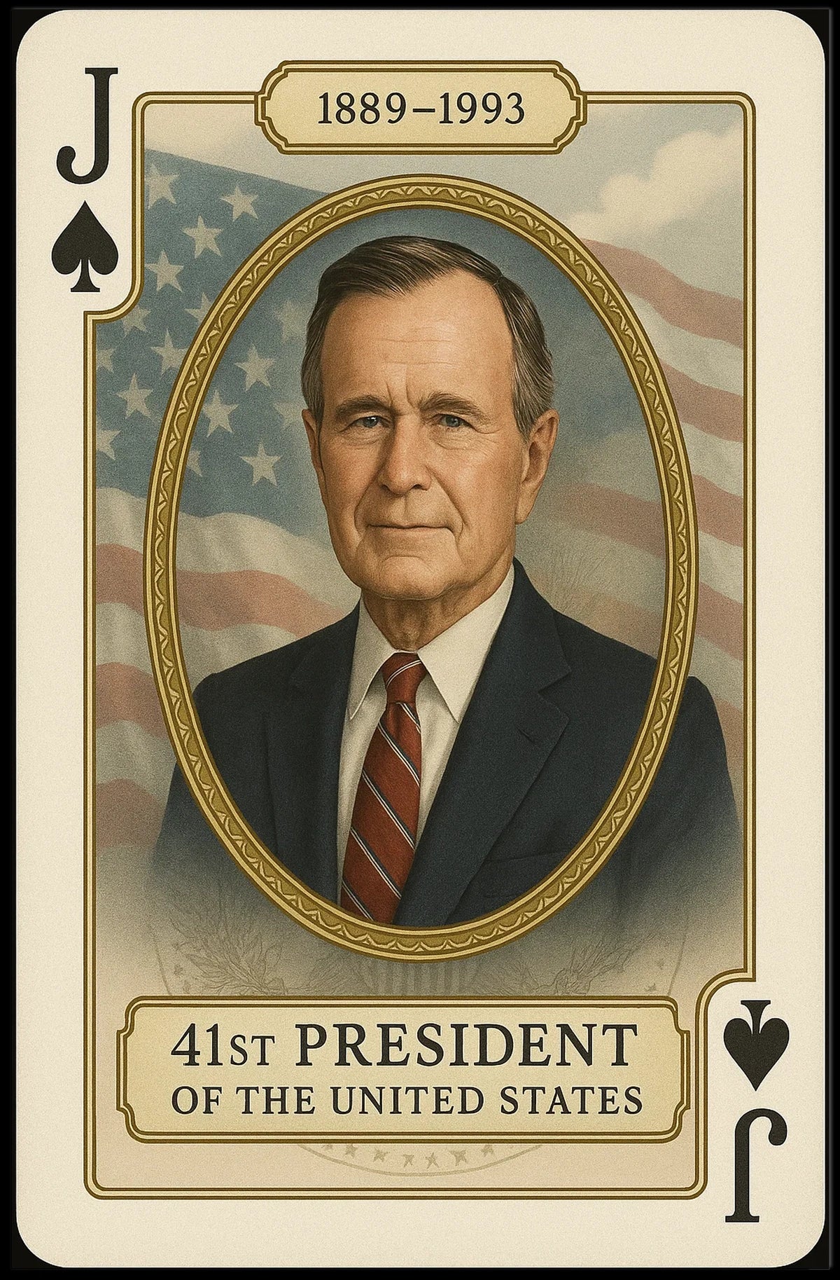 Portrait Of The 41St President Of The United States Poster