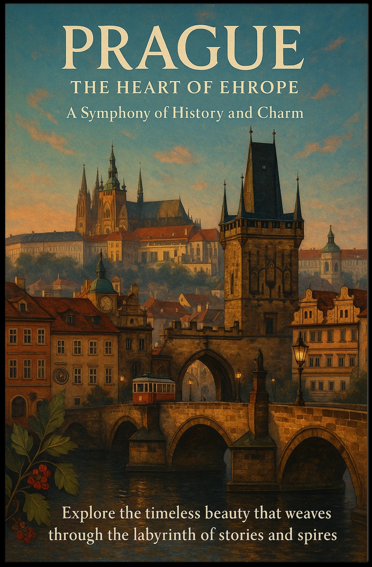 Prague The Heart of Europe Poster