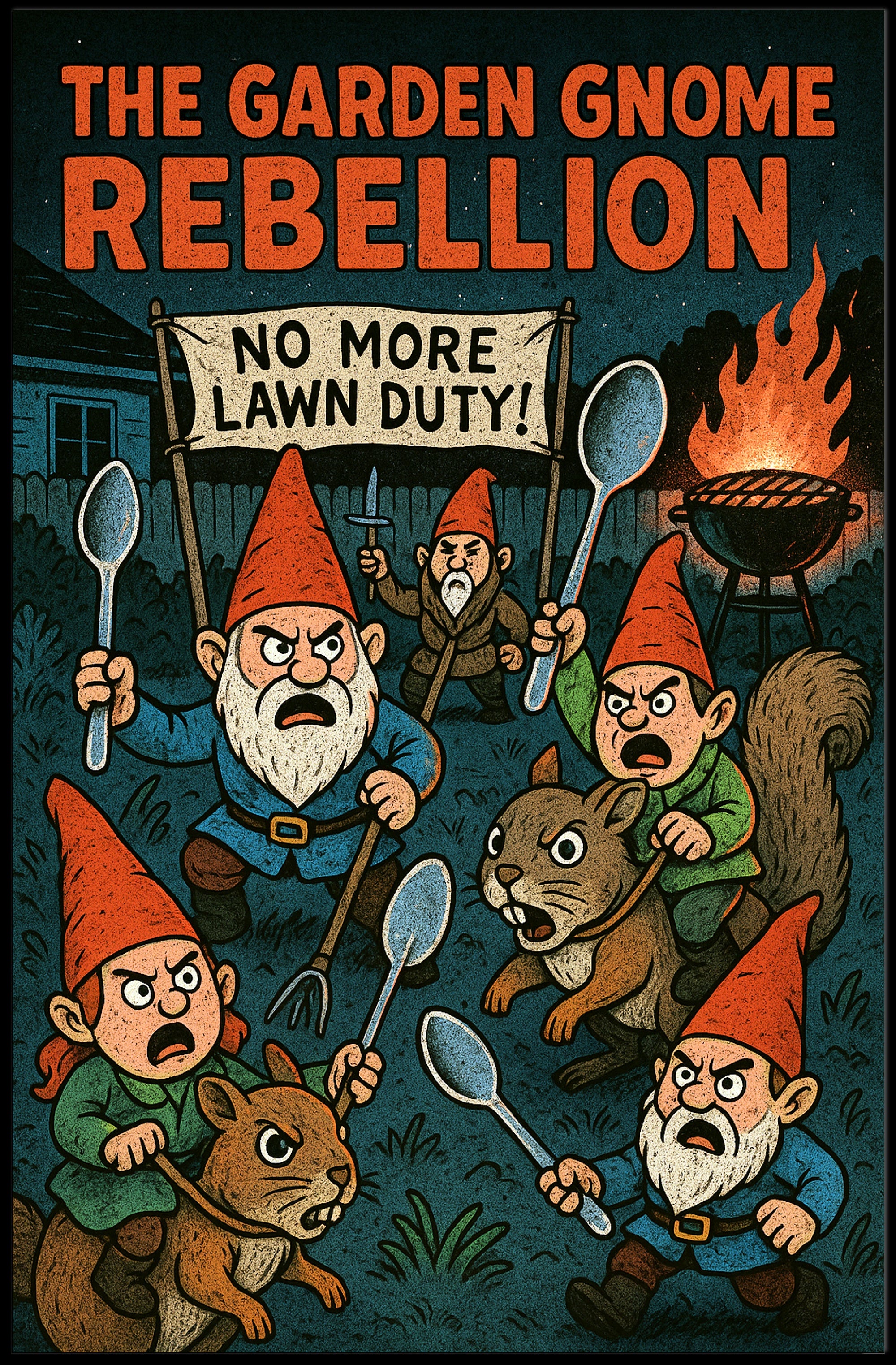 The Garden Gnome Rebellion Poster PosterGoat