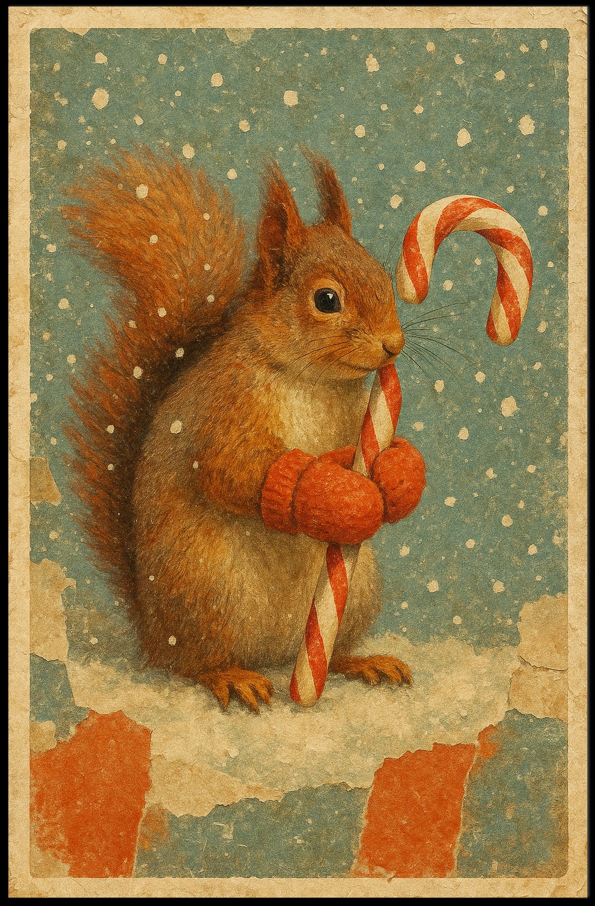 Winter Wonderland Squirrel Poster