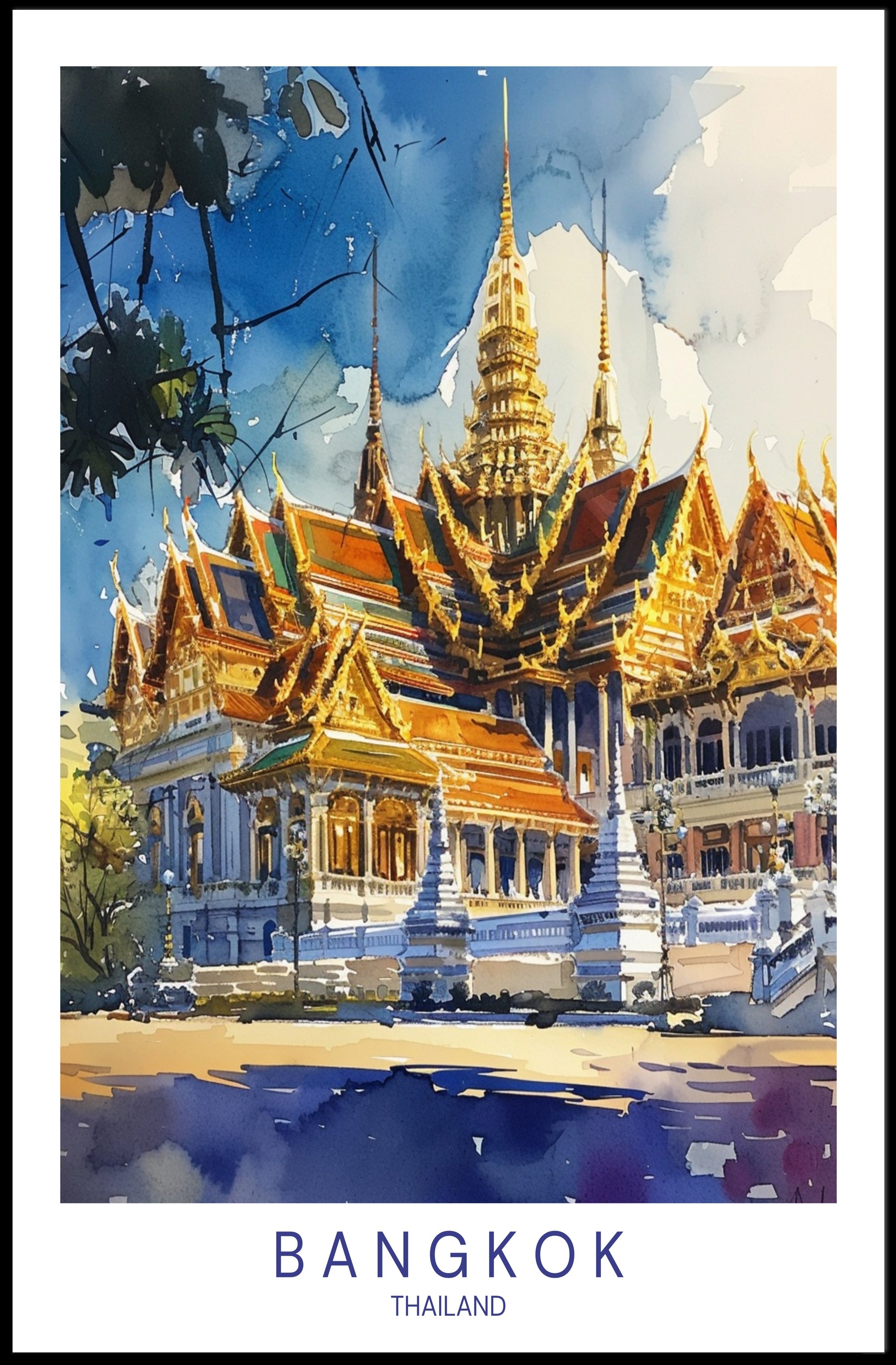 Bangkok's Architectural Splendor Poster PosterGoat