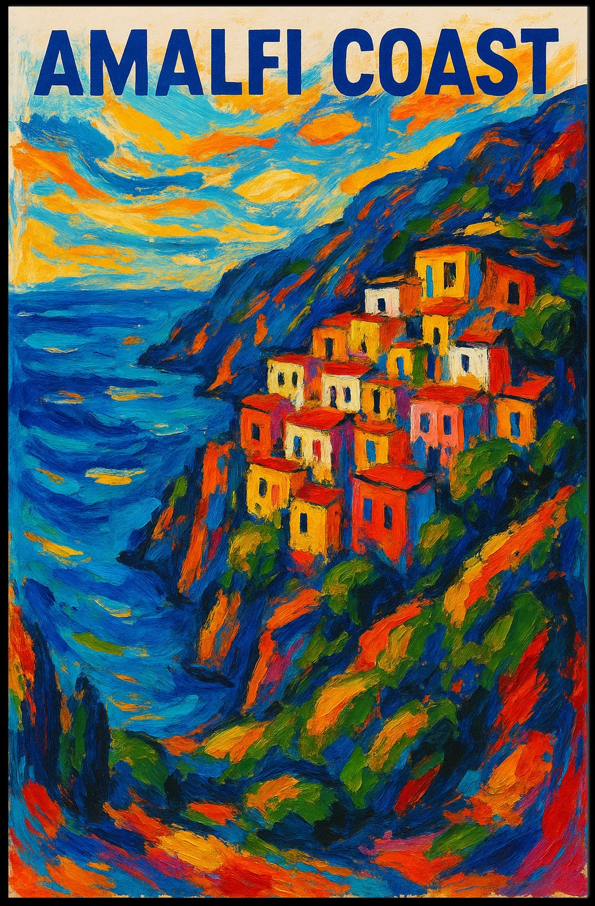 Amalfi Coast Vibrant Escape Poster Wall Art For Home Decor