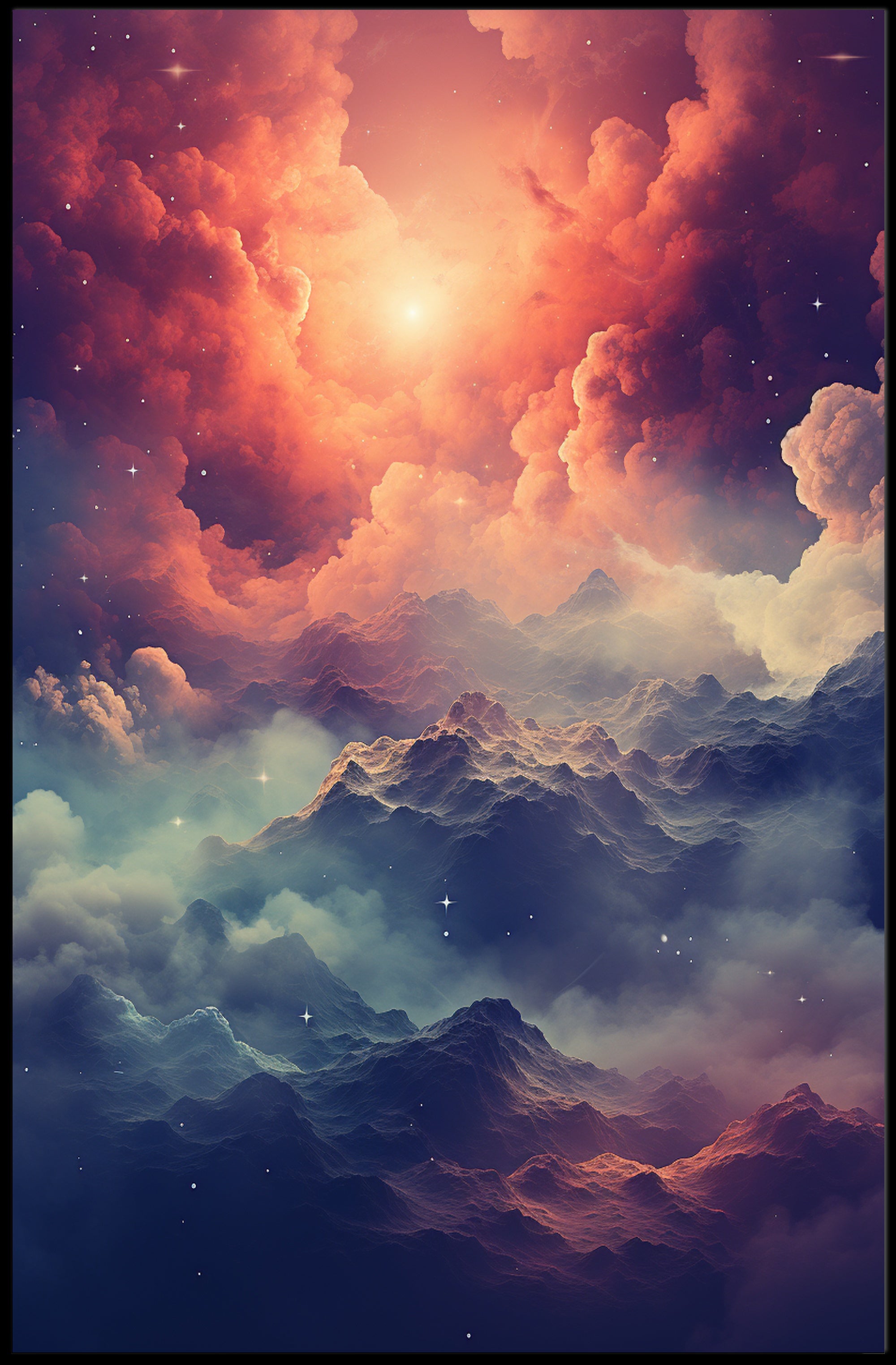 Celestial Mountainscape Poster