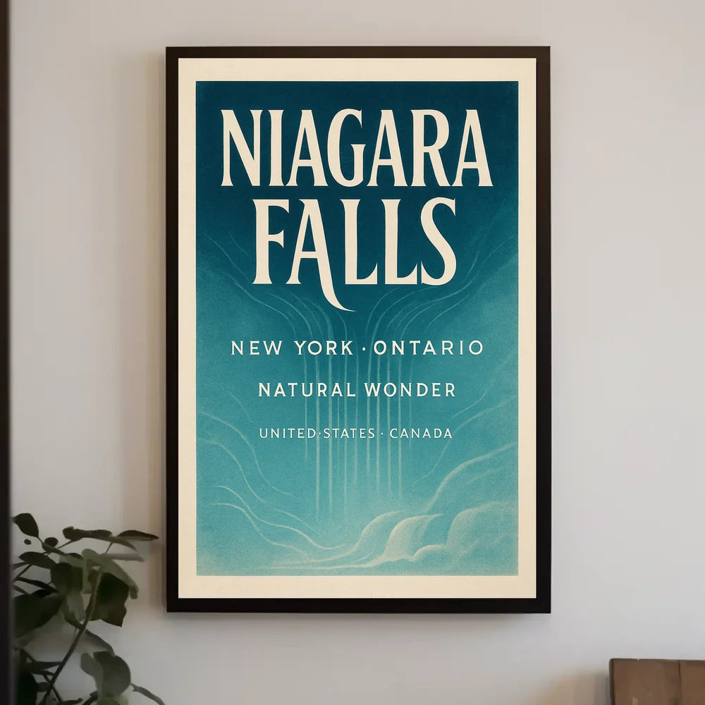 Niagara Falls Vintage Travel Art Poster PosterGoat