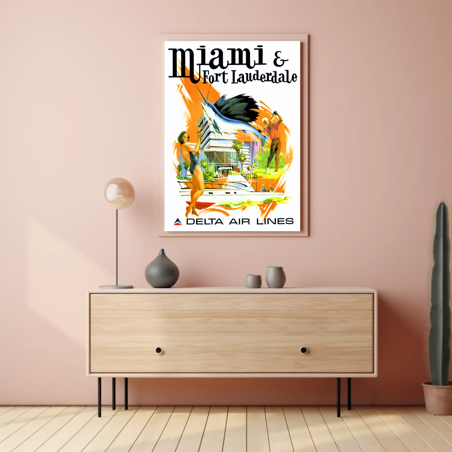 Miami & Fort Lauderdale Vintage Poster - Delta Air Lines