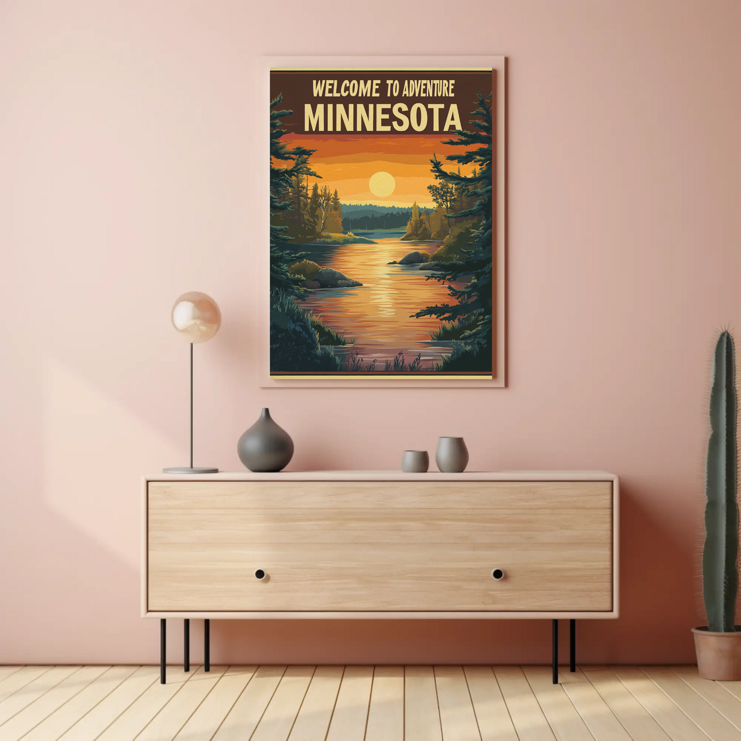 Welcome to Adventure - Minnesota Vintage Travel Poster