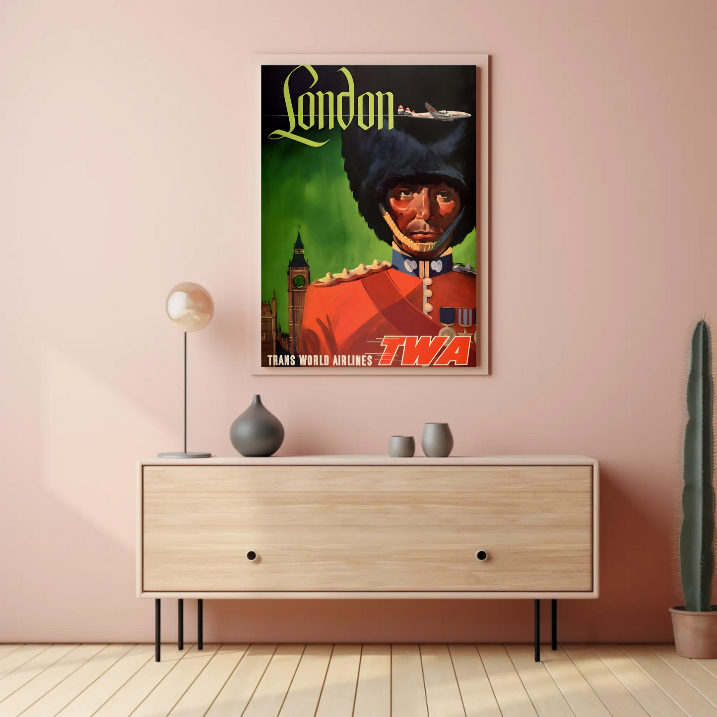 London Trans World Airlines Vintage Poster