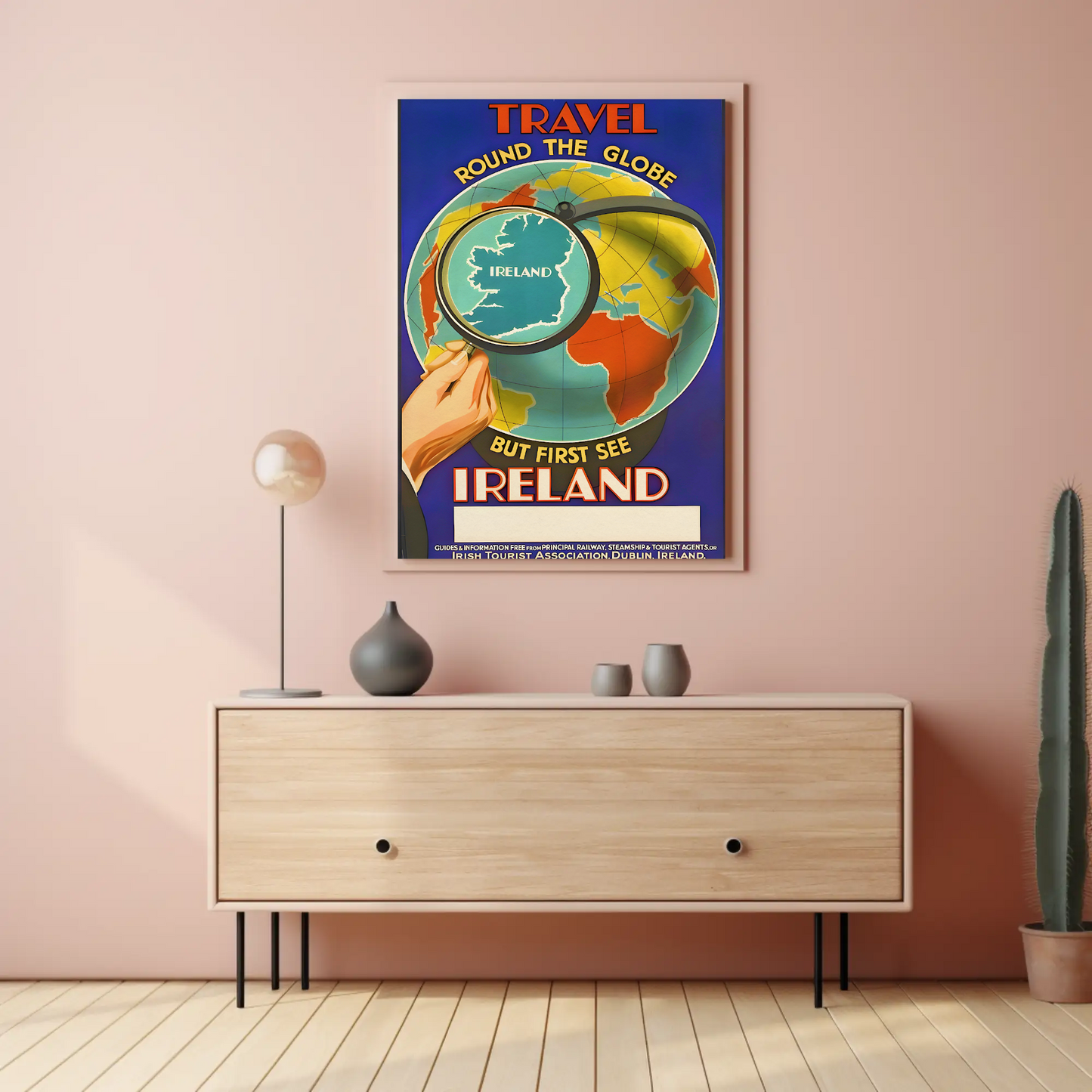 Vintage Poster - Travel Ireland Globe
