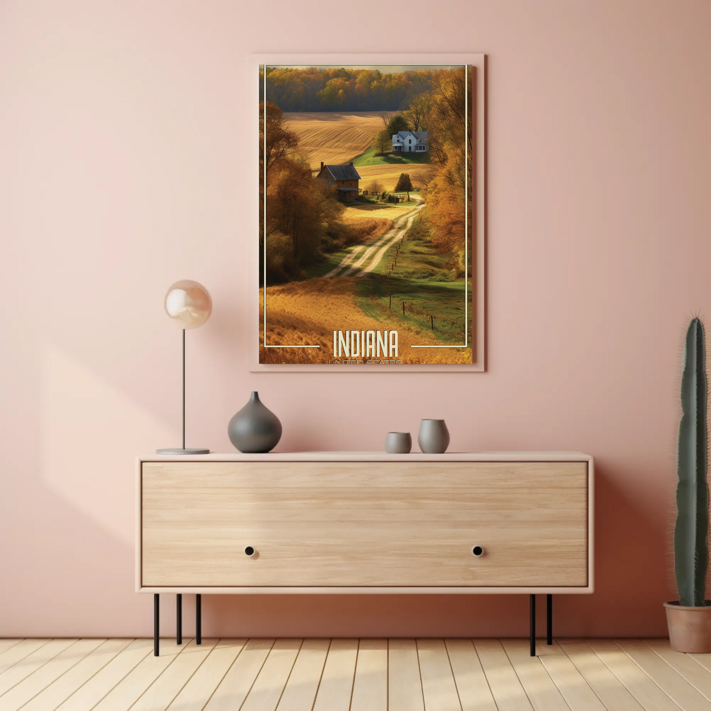 Indiana Farm Vintage Poster