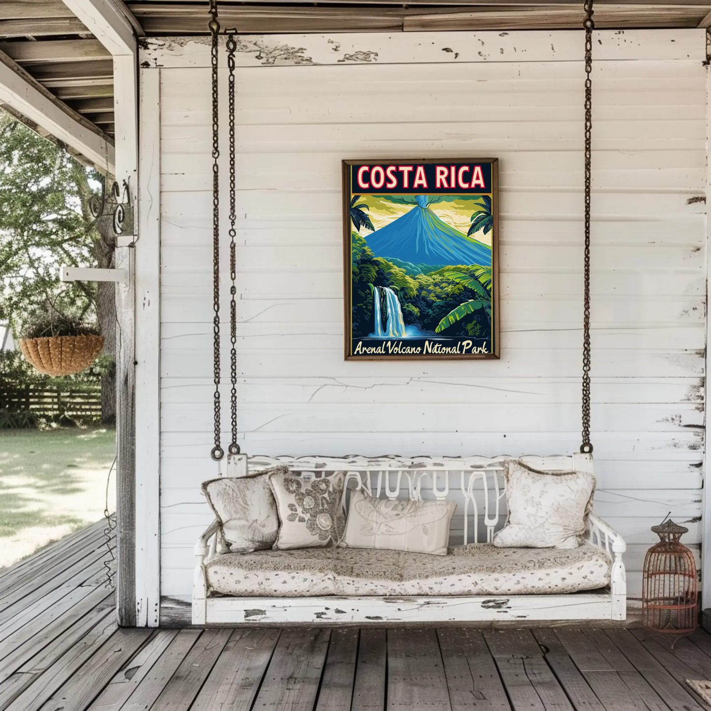 Costa Rica Arenal Volcano National Park Vintage Style Poster