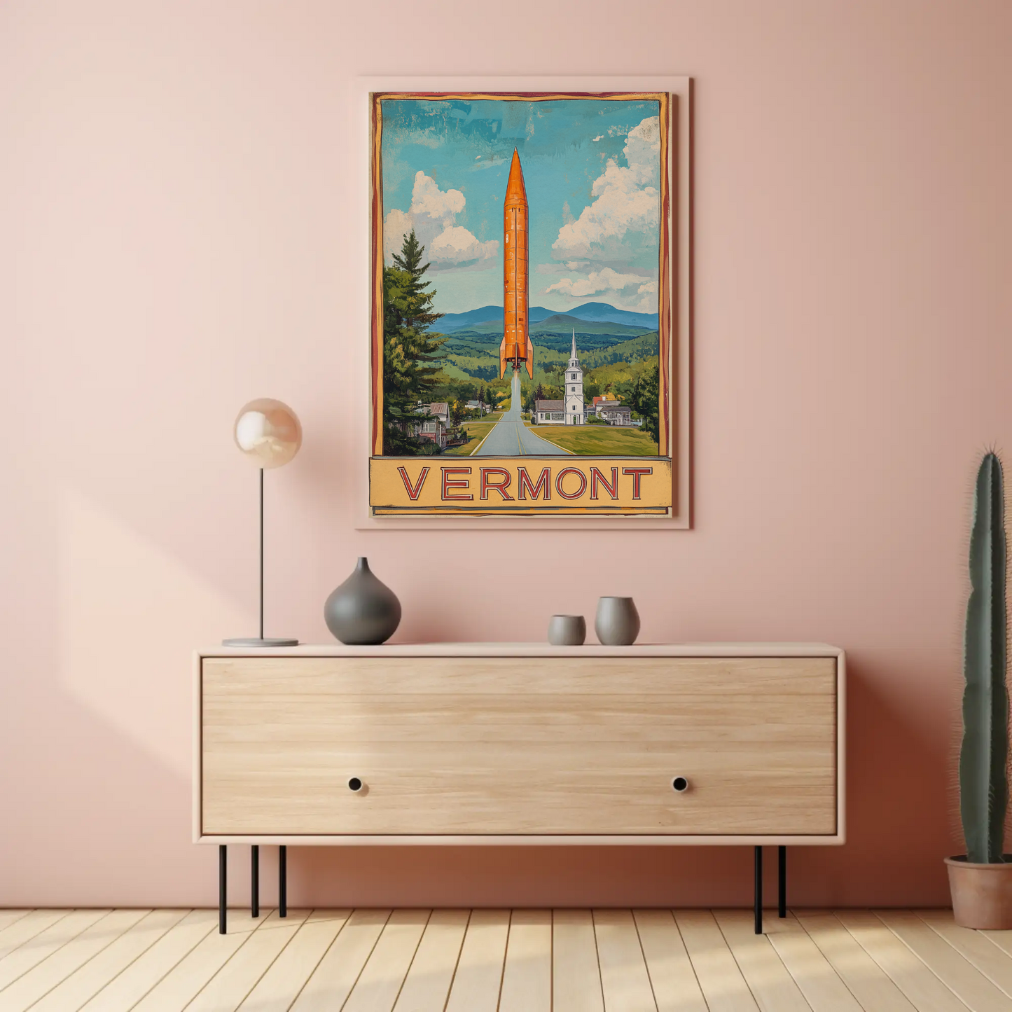 Vermont Vintage Poster - Rocket Launch
