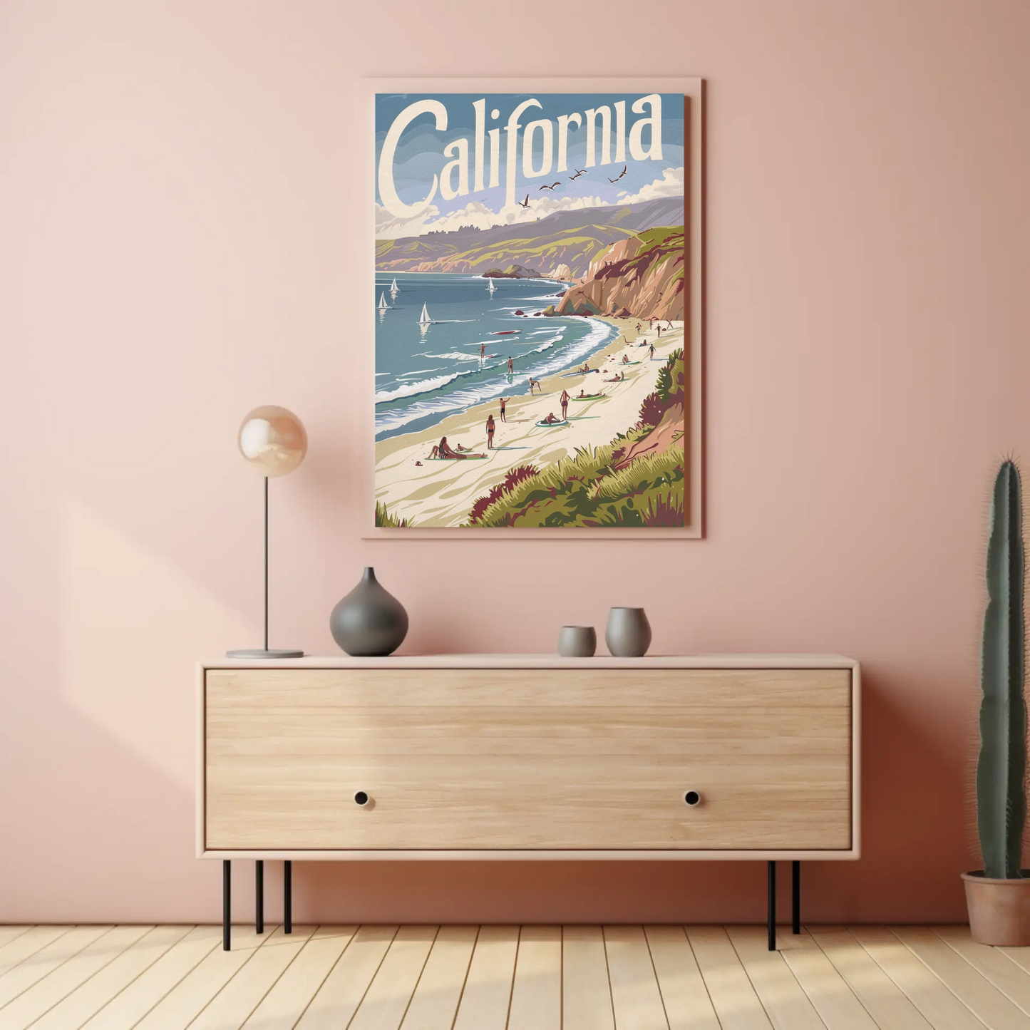 California Beach Vintage Poster