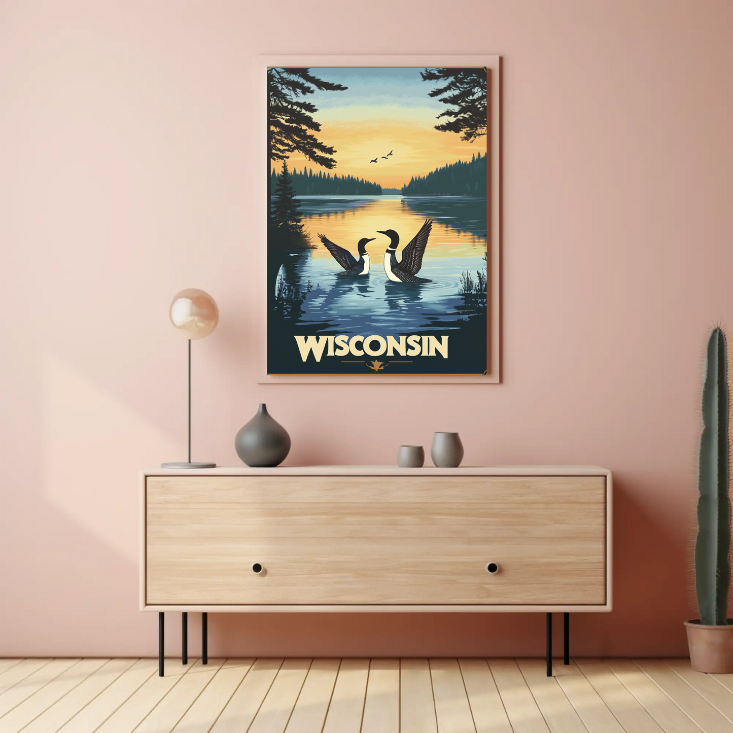 Wisconsin Lake Vintage Poster
