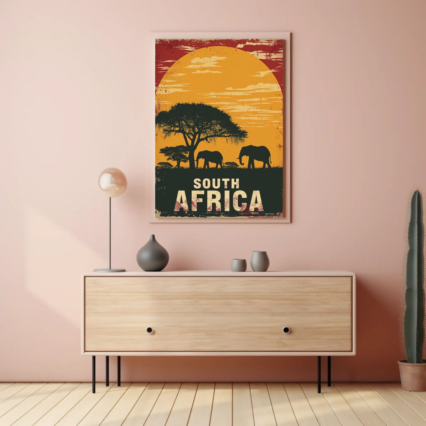 South Africa Sunset Vintage Poster