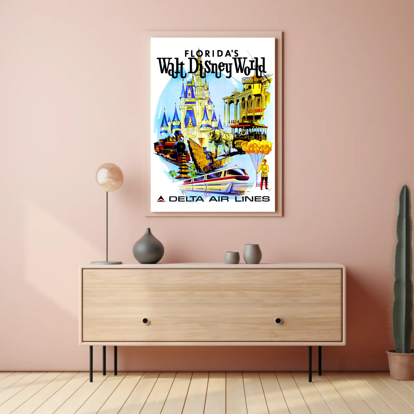 Disney World Florida Air Lines Travel Poster