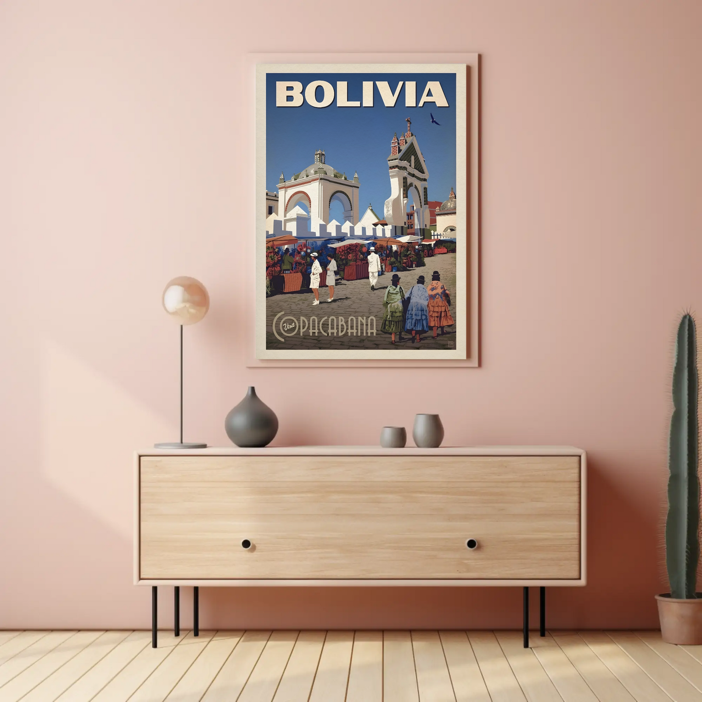Copacabana Bolivia Vintage Poster