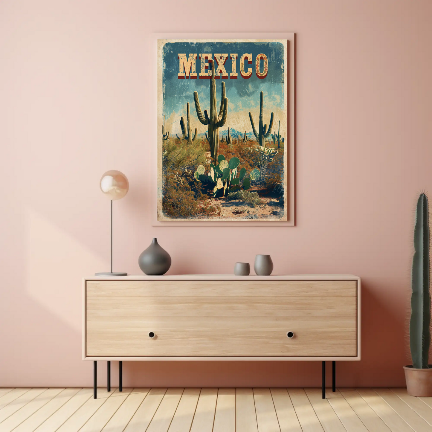 Mexico Desert Vintage Poster