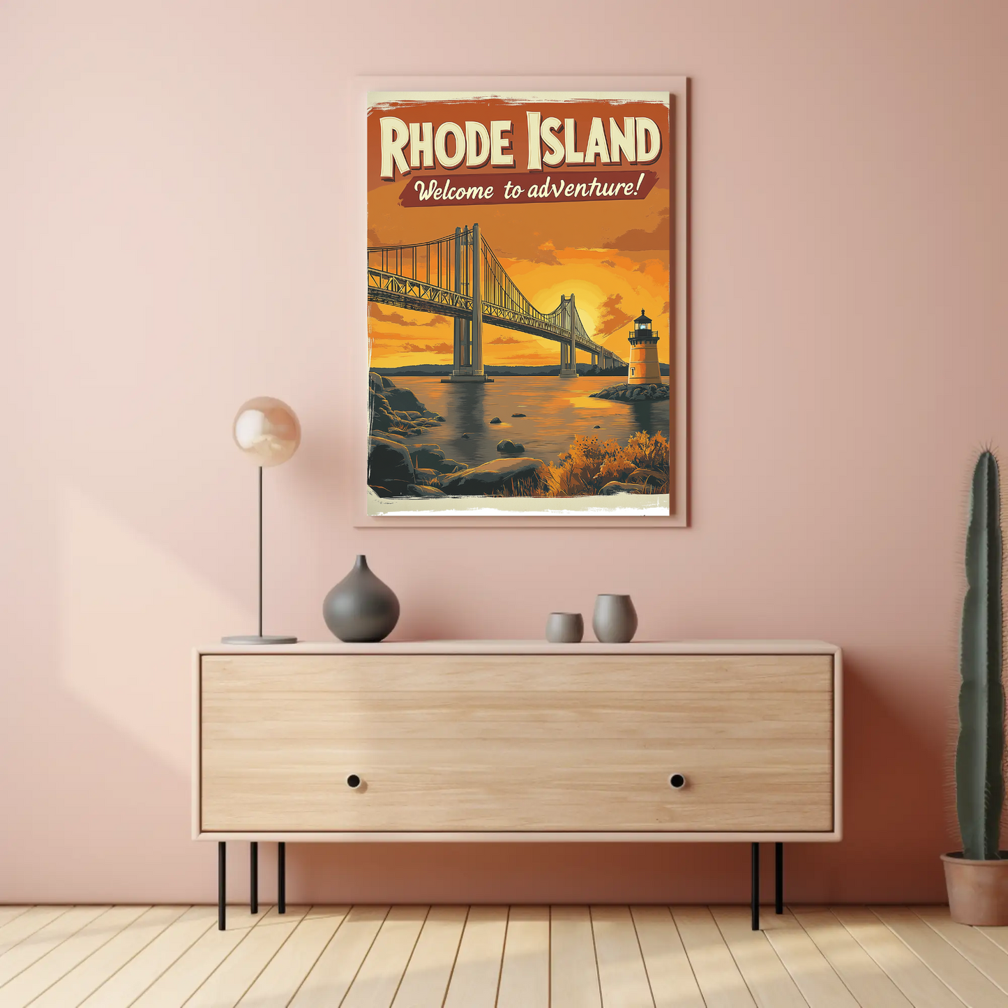 Rhode Island Adventure Vintage Travel Poster