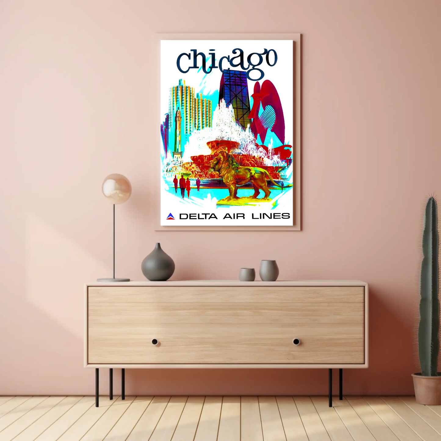 Chicago Vintage Travel Air Lines Poster
