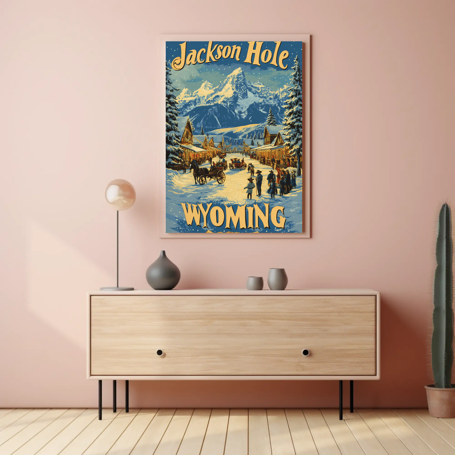 Jackson Hole Wyoming Vintage Poster Winter