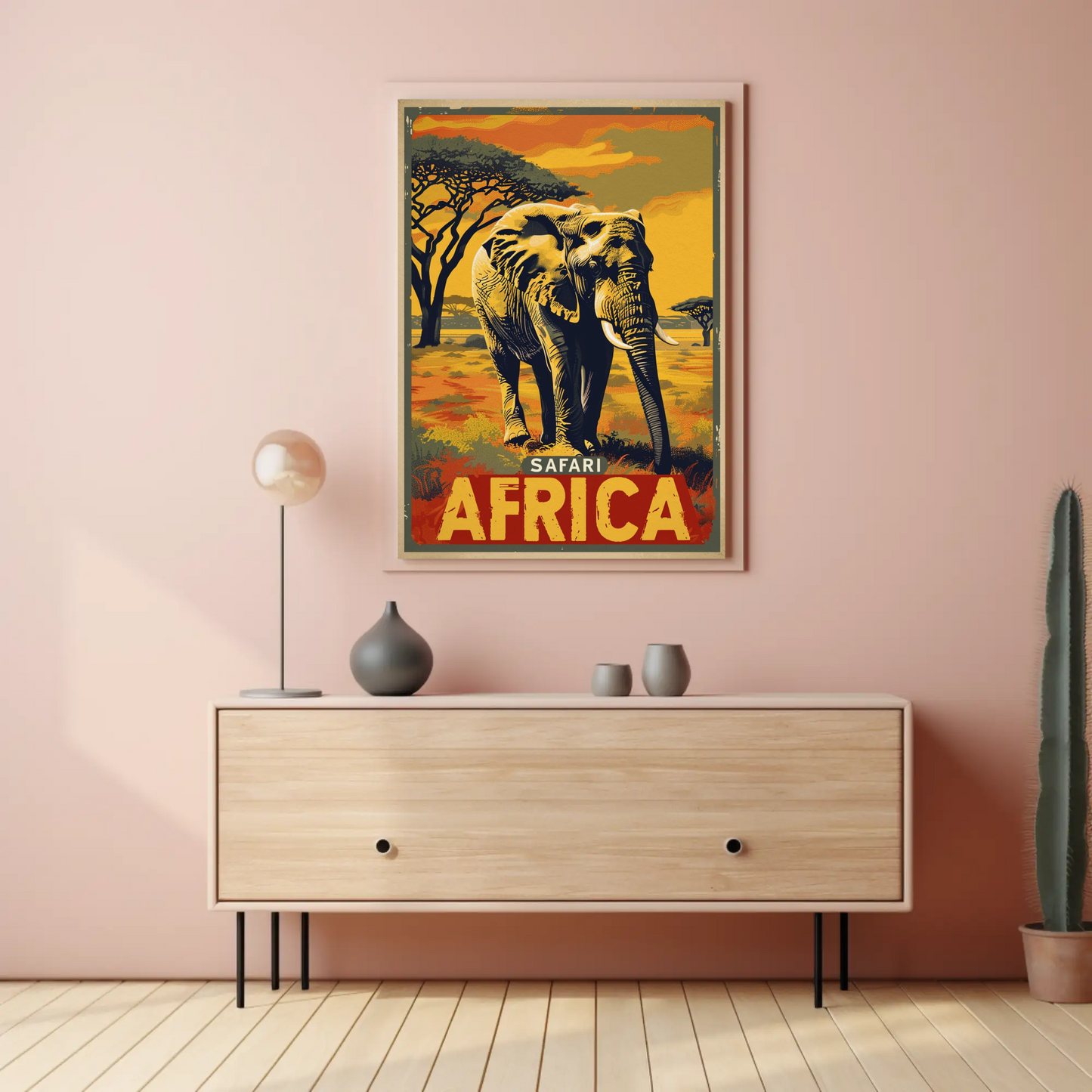 Safari Africa Vintage Poster