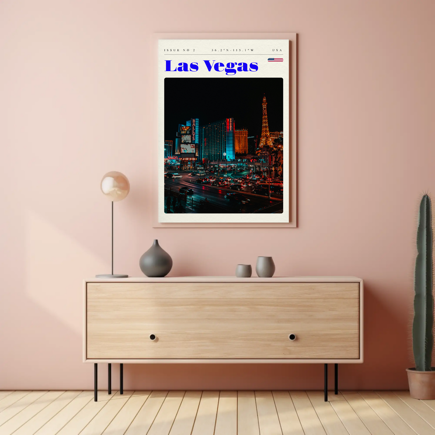 Vintage Poster Las Vegas Strip Night Lights