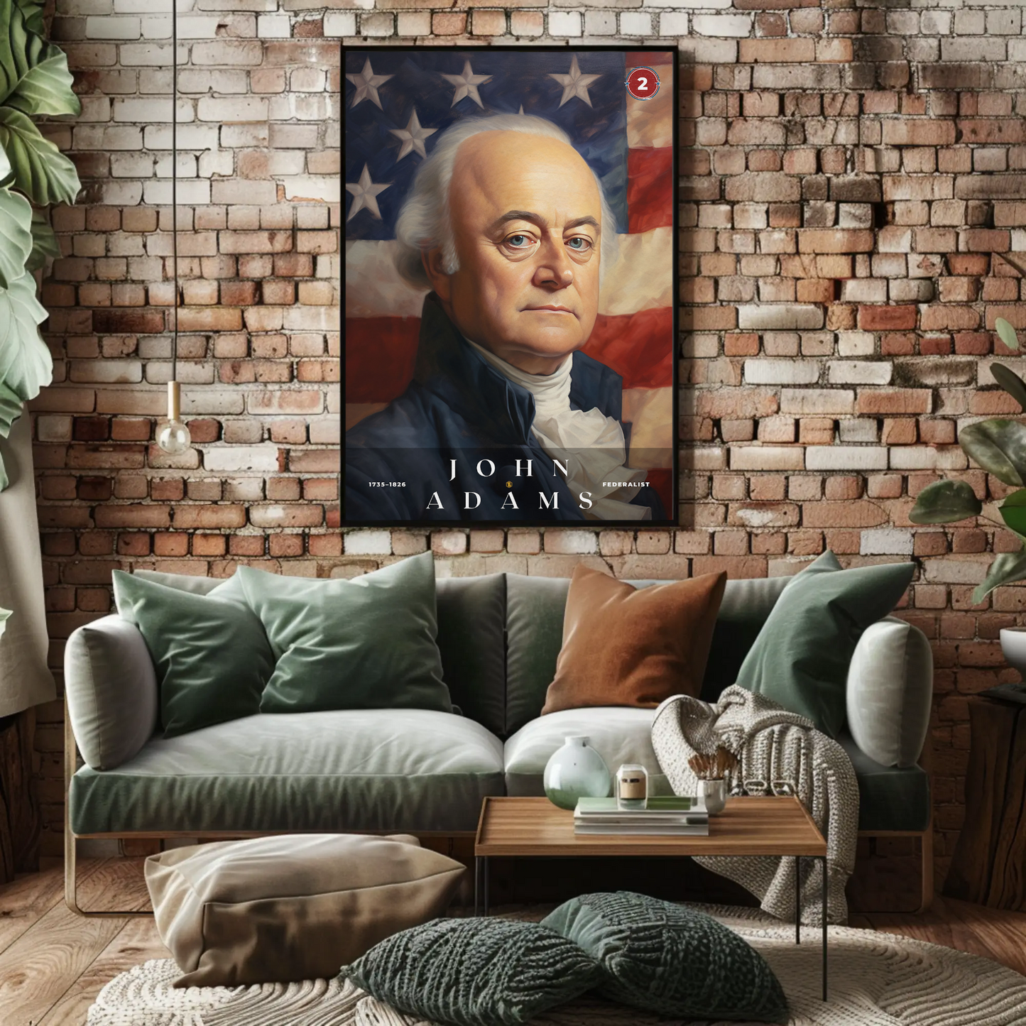 John Adams 2nd President Of The United States Portrait