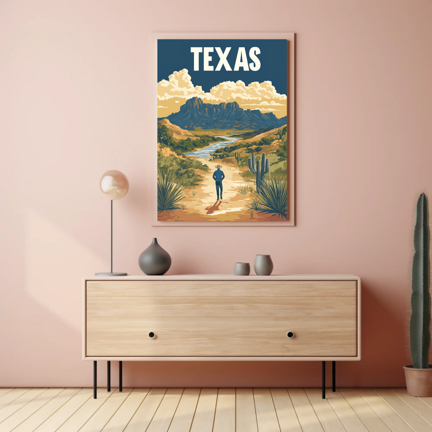 Texas Vintage Poster - Western Landscape