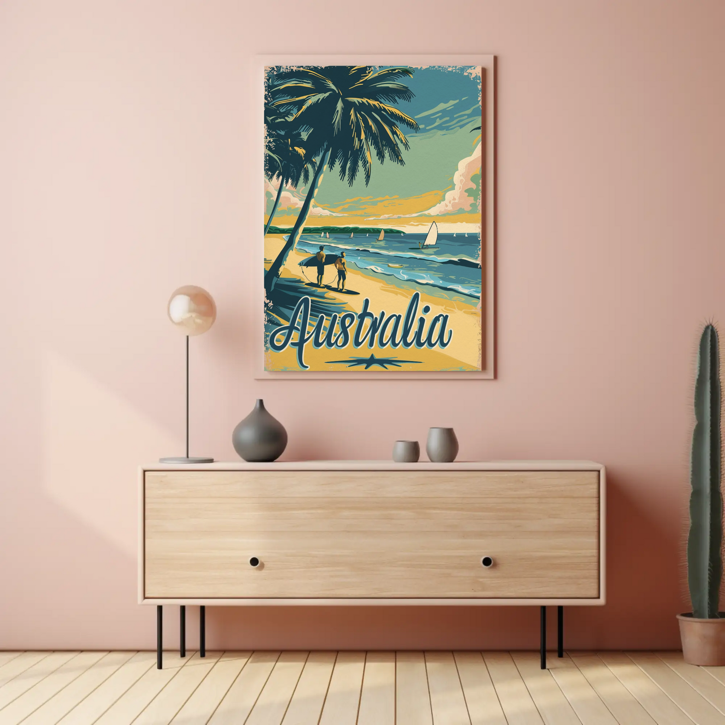 Vintage Travel Poster - Australia Beach Surf