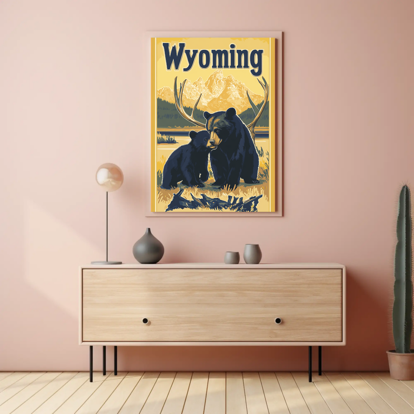 Wyoming Black Bear Vintage Poster
