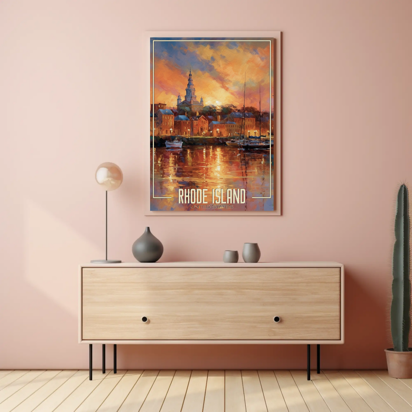 Vintage Poster - Rhode Island Harbor United States