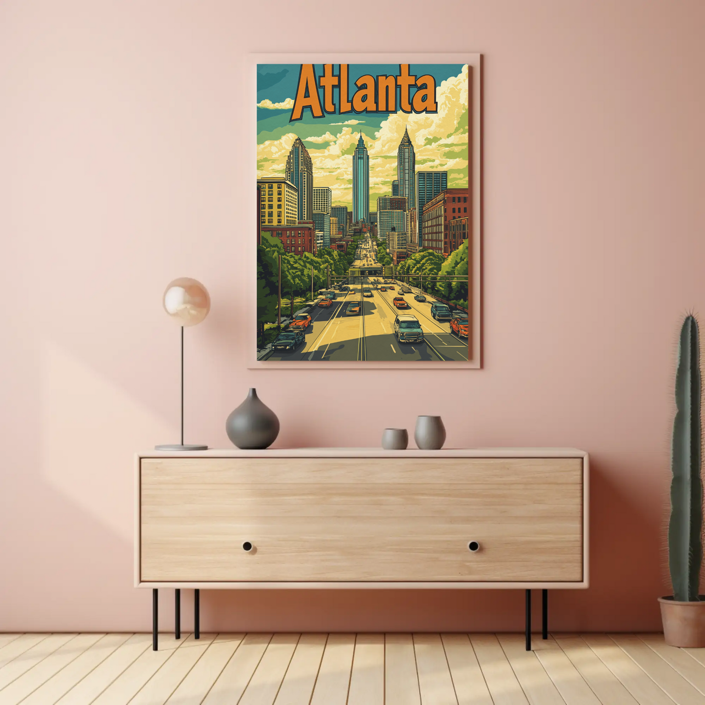 Atlanta Georgia Skyline Vintage Poster
