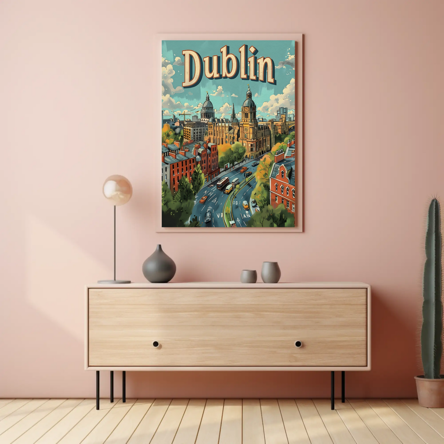 Vintage Poster - Dublin Skyline View